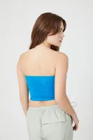 Women's Seamless Cropped Tube Top in Ibiza Blue, M/L