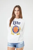 Women's Miller Lite Graphic Pullover in White Small