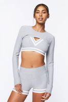 Women's Active Seamless Super Cropped Top in Heather Grey Medium