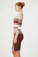 Women's Striped Midi Sweater Dress