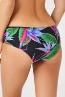 Women's Tropical Boyshort Bikini Bottoms in Black Small