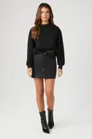 Women's Feather-Trim Pullover in Black Small