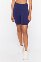 Women's Active Cotton-Blend Biker Shorts in Navy, XS