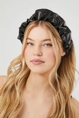Ruched Faux Leather Headband
