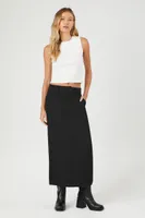 Women's Twill Maxi Column Skirt in Black Medium