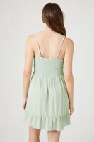 Women's Lace-Trim Flounce Mini Dress