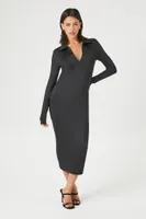 Women's Contour Bodycon Midi Dress in Black Small