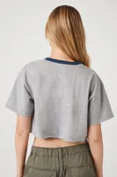 Women's Raw-Cut Cropped T-Shirt Heather Grey/Dark