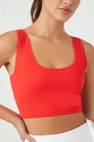 Women's Seamless Longline Sports Bra in Fiery Red Large