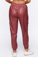 Women's Active Faux Leather Joggers in Brick Medium