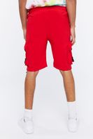 Men Drawstring Utility Cargo Shorts in Red Medium