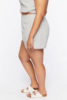 Women's High-Rise Plaid Shorts in Ash Brown/Black, 1X