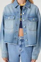 Women's Cropped Denim Jacket in Medium Denim, XS