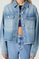 Women's Cropped Denim Jacket in Medium Denim Small