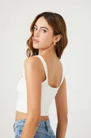 Women's Shirred Crop Top White