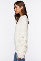 Women's Chunky Fringe-Trim Sweater in Cream Medium