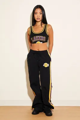 Women's Los Angeles Lakers Windbreaker Pants in Black Small