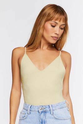 Women's Ponte Knit Cami Bodysuit in Taupe Small