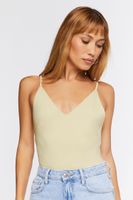 Women's Ponte Knit Cami Bodysuit in Taupe Large