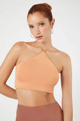 Women's V-Strap Cropped Cami in Toasted Almond Medium