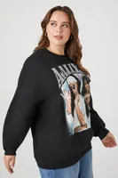 Women's Aaliyah Graphic Pullover in Black, 2X