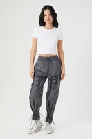 Women's Lace-Up Toggle Joggers in Dark Grey/Black Small