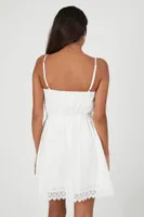 Women's Lace-Trim Mini Dress in White Small