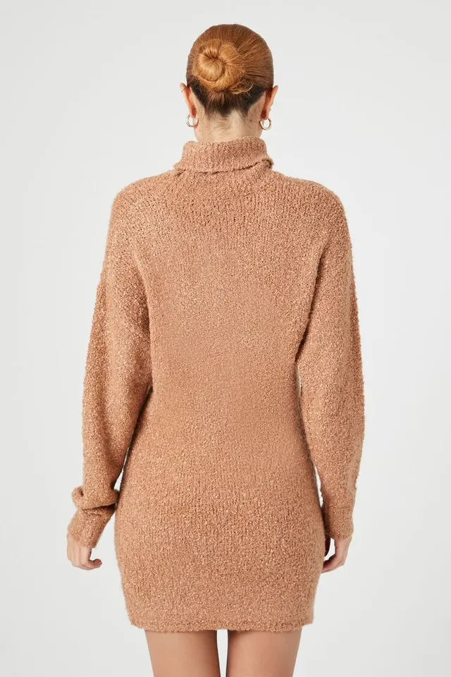 Forever 21 Women's Turtleneck Mini Sweater Dress in Carob, XL | MainPlace  Mall