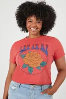 Women's Let It Be Graphic T-Shirt in Red, 1X