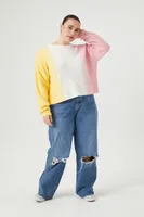 Women's Gradient Sweater in Pink, 1X