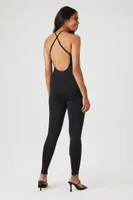 Women's Crisscross Halter Jumpsuit Black,