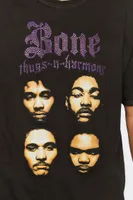 Men Studded Bone Thugs-N-Harmony Graphic Tee in Black Large