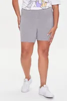 Women's Basic Organically Grown Cotton Biker Shorts in Heather Grey, 2X