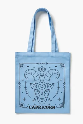 Zodiac Sign Graphic Tote Bag in Capricorn/Blue