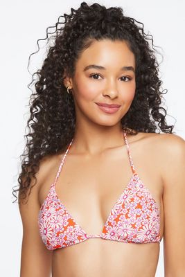 Women's Floral Print Halter Bikini Top in Fiesta, XL