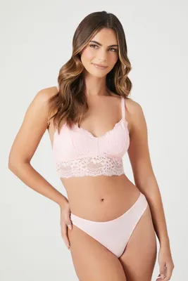 Women's Cotton-Blend Thong Panties Gossamer Pink
