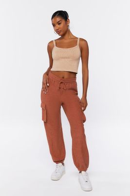 Women's French Terry Cargo Drawstring Joggers Sienna