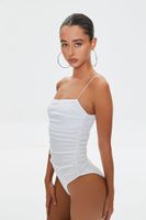 Women's Ruched Cami Bodysuit in Vanilla, XL