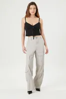 Women's Nylon Cargo Pants in Grey Small