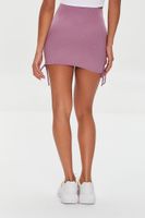 Women's Ruched Bodycon Mini Skirt in Dusty Lavender Large