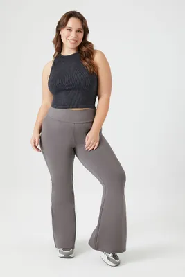 Women's High-Rise Flare Leggings in Grey, 0X