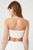 Women's Ruffle Cropped Tube Top White