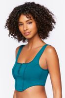 Women's Seamless Hook-and-Eye Bralette in Teal Medium