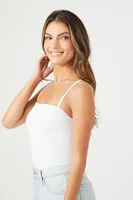 Women's Seamless Ribbed Bodysuit in White Large