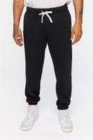 Men Fleece Drawstring Joggers in Black, XXL