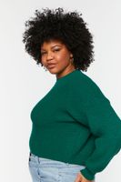 Women's Purl Knit Cropped Sweater in Foliage, 0X