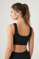 Women's Seamless Perforated Sports Bra in Black Small