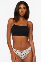 Women's Cheetah Print Thong Panties in Sand/Black Small