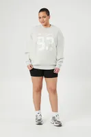 Women's BKLYN NYC Graphic Pullover in Heather Grey, 3X