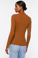 Women's Twist-Front Sweater-Knit Top in Root Beer, XL